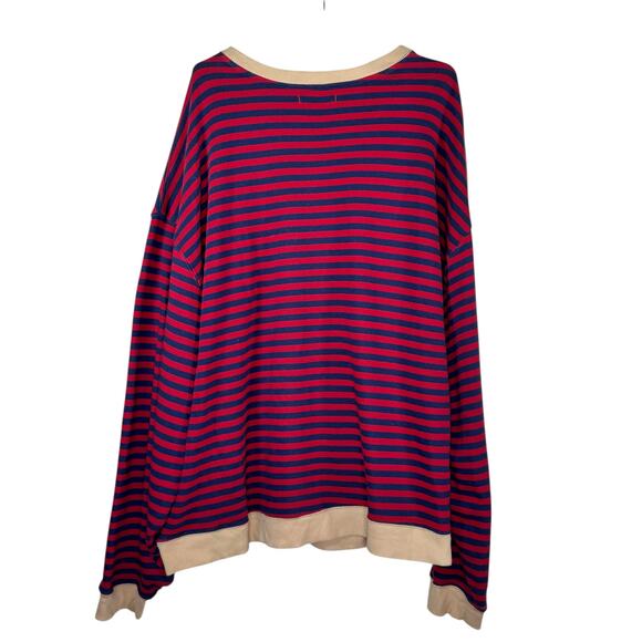 Free People Movement Classic Striped Oversized Boho Rugby Pullover Sweatshirt XL - Picture 4 of 12